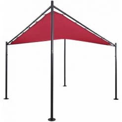 Pergola HHG-885, Auvent De Pavillon De Jardin, Armature Robuste En Acier ~ 3x3m Bordeaux -Tente de réception Soldes 32803447 3