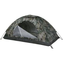 ASUPERMALL Tente De Camping Ultralegere, Tente Portable Monocouche, Anti-Ultraviolets, Camouflage 200 * 100 * 100Cm (Pour 1 Personne)