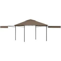 ASUPERMALL Belvedere Et Double Toits Etentus 3x3x2,75 M Taupe 180g/m²