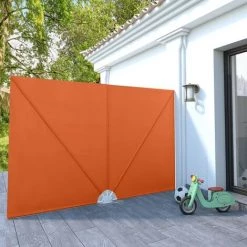 TRUE DEAL Auvent Latéral Pliable De Terrasse Terre Cuite 300 X 200 Cm