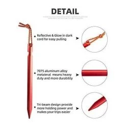 BETTERLIFE Lot De 10 Clous De Sol Pour Tente, Avec Corde Coupe-Vent, Extracteur De Clous, Marteau En Plastique, Boucle à Double œil, Pour La Tente De Camping En Plein Air, Les Auvents, La Randonnée.(rouge) 9 BETTERLIFE Lot De 10 Clous De Sol Pour Tente, Avec Corde Coupe-Vent, Extracteur De Clous, Marteau En Plastique, Boucle à Double œil, Pour La Tente De Camping En Plein Air, Les Auvents, La Randonnée.(rouge) -Tente de réception Soldes 33190502 3