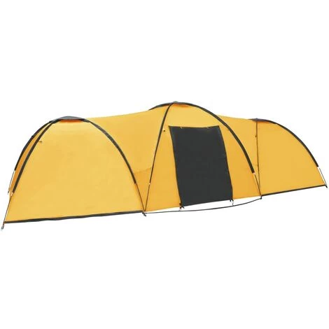 TRUE DEAL Tente Igloo De Camping 650x240x190 Cm 8 Personnes Jaune 6 TRUE DEAL Tente Igloo De Camping 650x240x190 Cm 8 Personnes Jaune – Image 4
