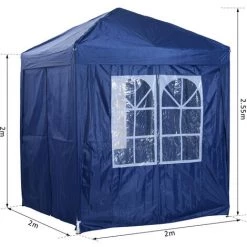 MH Tonnelle Tente De Réception Pliante Anti-UV BALI Bleu Marine -Tente de réception Soldes 33195547 3