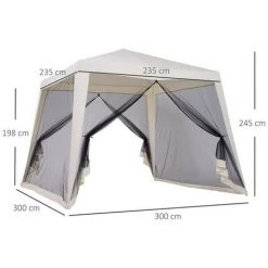 MH Tonnelle Barnum SATURN Beige Et Moustiquaires Noires 9 MH Tonnelle Barnum SATURN Beige Et Moustiquaires Noires -Tente de réception Soldes 33196045 3