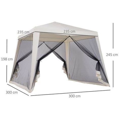 MH Tonnelle Barnum SATURN Beige Et Moustiquaires Noires 5 MH Tonnelle Barnum SATURN Beige Et Moustiquaires Noires - Image 3