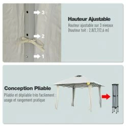 MH Tonnelle Barnum Pop-up VESUVE Crème -Tente de réception Soldes 33196059 5