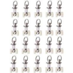 BETTERLIFE 20 Pièces Rouleaux De Rail Planeur De Voie De Rideau Plastique Twin à Roulettes En Alliage D'aluminium