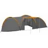VidaXL Tente Igloo De Camping 650x240x190cm 8 Personnes Gris Et Orange - Gris -Tente de réception Soldes 33370477 1