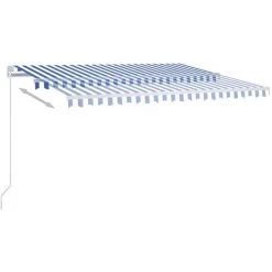 Auvent Manuel Rétractable 400x350 Cm Bleu Et Blanc VidaXL 9 Auvent Manuel Rétractable 400x350 Cm Bleu Et Blanc VidaXL -Tente de réception Soldes 33397148 3
