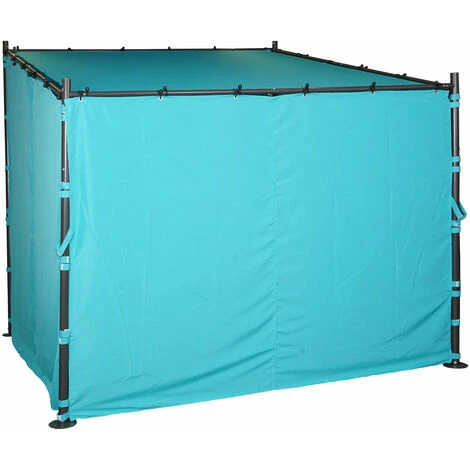 Jeu De 4 Parois Latérales Pour Pergola HHG-927, Parois Latérales De Remplacement 3x3m Polyester ~ Turquoise 6 Jeu De 4 Parois Latérales Pour Pergola HHG-927, Parois Latérales De Remplacement 3x3m Polyester ~ Turquoise – Image 4