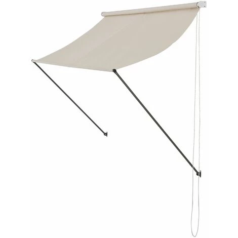 HELLOSHOP26 Brise-soleil Pare-soleil Auvent Pour Fixer Au Mur Rétractable Armature En Acier 250 X 120 Cm Beige - Beige 3 HELLOSHOP26 Brise-soleil Pare-soleil Auvent Pour Fixer Au Mur Rétractable Armature En Acier 250 X 120 Cm Beige - Beige