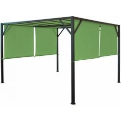 HHG Toile De Rechange Pour Toit De Pergola Baia 3x4m ~ Vert -Tente de réception Soldes 33531061 3