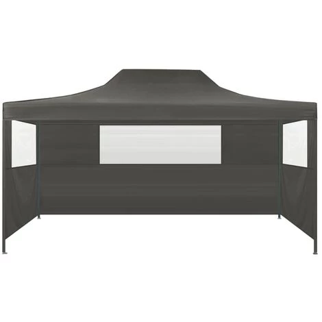 TRUE DEAL Tente De Réception Pliable Avec 3 Parois 3x4 M Acier Anthracite 4 TRUE DEAL Tente De Réception Pliable Avec 3 Parois 3x4 M Acier Anthracite – Image 2