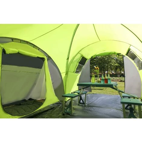 Tente De Camping Familiale Forme Dome 8 Places Torino - Kingcamp - Tout Inclus + Sac De Transport - Vert 6 Tente De Camping Familiale Forme Dome 8 Places Torino - Kingcamp - Tout Inclus + Sac De Transport - Vert – Image 4