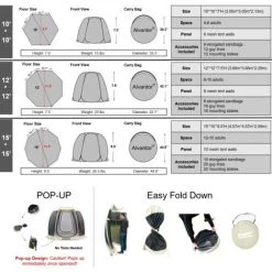 Alvantor Tente De Jardin, Moustiquaire Tonnelle De Réception Pour 4-6 Personnes, Pliable Pavillon Tente D'extérieur, Protection UV, Pour Fête Camping Jardin Plage -Tente de réception Soldes 33715125 2