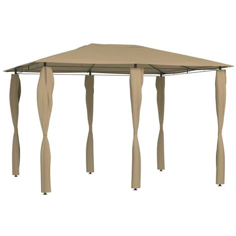 VidaXL Belvédère Avec Revêtement De Poteaux 3x4x2,6 M Taupe 160 G/m² - Taupe 3 VidaXL Belvédère Avec Revêtement De Poteaux 3x4x2,6 M Taupe 160 G/m² - Taupe
