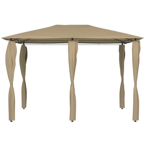 VidaXL Belvédère Avec Revêtement De Poteaux 3x4x2,6 M Taupe 160 G/m² - Taupe 4 VidaXL Belvédère Avec Revêtement De Poteaux 3x4x2,6 M Taupe 160 G/m² - Taupe - Image 2