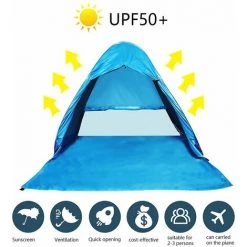 LangRay Pop Up Beach Shell Tente De Plage De Plage Tente De Plage Portable, Protection UV 50 For13person Famille Portable Beach Tente En Bleu -Tente de réception Soldes 33927617 3