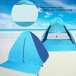 LangRay Pop Up Beach Shell Tente De Plage De Plage Tente De Plage Portable, Protection UV 50 For13person Famille Portable Beach Tente En Bleu -Tente de réception Soldes 33927617 5