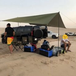 THSINDE Auvent, Auvent De Camping Toile De Tente Imperméable Grande Taille Abri D'alpinisme Pliable Portable, Adapté à La Randonnée Et Au Pique-nique