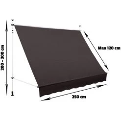 Strattore Auvent Rétractable / Manuel 250 X 120 Cm – Anthracite 9 Strattore Auvent Rétractable / Manuel 250 X 120 Cm – Anthracite -Tente de réception Soldes 34038230 3