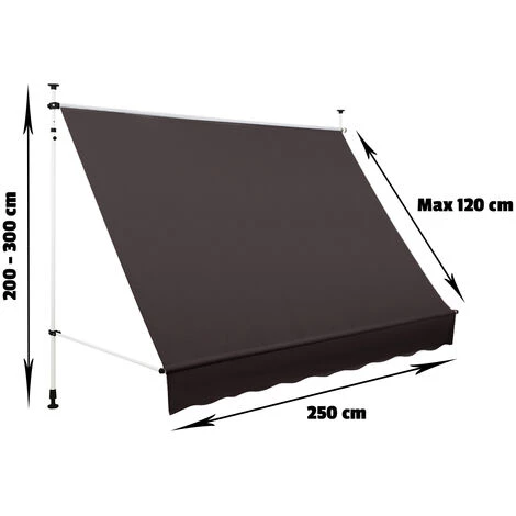 Strattore Auvent Rétractable / Manuel 250 X 120 Cm – Anthracite 5 Strattore Auvent Rétractable / Manuel 250 X 120 Cm – Anthracite - Image 3