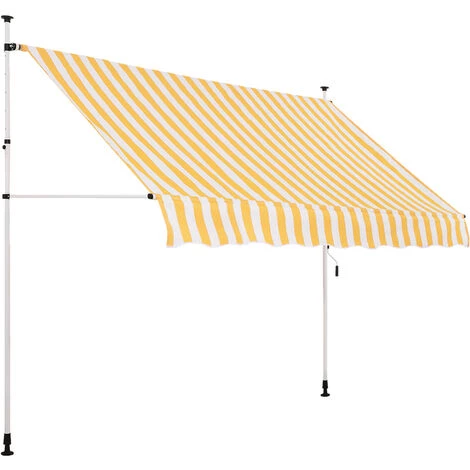 Strattore Auvent Rétractable / Manuel 250 X 120 Cm – Jaune/Blanc 4 Strattore Auvent Rétractable / Manuel 250 X 120 Cm – Jaune/Blanc - Image 2