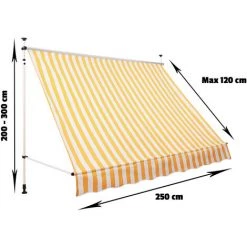 Strattore Auvent Rétractable / Manuel 250 X 120 Cm – Jaune/Blanc 9 Strattore Auvent Rétractable / Manuel 250 X 120 Cm – Jaune/Blanc -Tente de réception Soldes 34038233 3