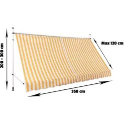 Strattore Auvent Rétractable / Manuel 350 X 120 Cm – Jaune/Blanc -Tente de réception Soldes 34038243 3