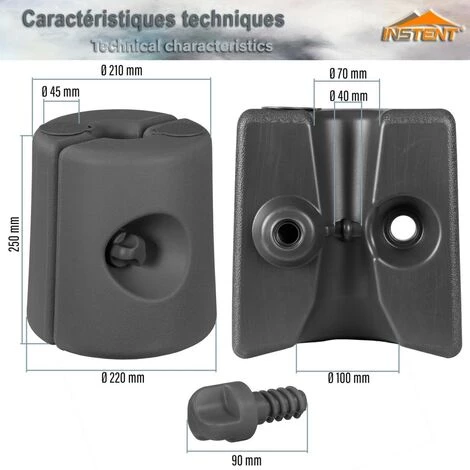 INSTENT® Set De 4 Pieds Pour Tonnelle Avec Diamètre Rond 20-40mm, à Remplir à L'eau Ou Au Sable, Pour Pavillons, Gazebo, Chapiteaux, Tente De Jardin, 22 X 22 X 25 Cm, Couleur Blanc 6 INSTENT® Set De 4 Pieds Pour Tonnelle Avec Diamètre Rond 20-40mm, à Remplir à L'eau Ou Au Sable, Pour Pavillons, Gazebo, Chapiteaux, Tente De Jardin, 22 X 22 X 25 Cm, Couleur Blanc – Image 4