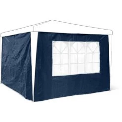 Relaxdays Panneau Latéral De Pavillon De Jardin De 3 X 3 M Lot De 2 Parois Fenêtres Protection Pluie Vent Soleil, Bleu