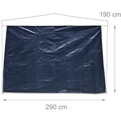 Relaxdays Panneau Latéral De Pavillon De Jardin De 3 X 3 M Lot De 2 Parois Fenêtres Protection Pluie Vent Soleil, Bleu -Tente de réception Soldes 34091561 3