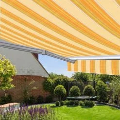 SUNNY INCH ® Store Banne Manuel Monobloc Pour Terrasse - Jaune Rayé - Longueur 2.5 M Et Largeur 2 M - Jaune Rayé -Tente de réception Soldes 3409741 2