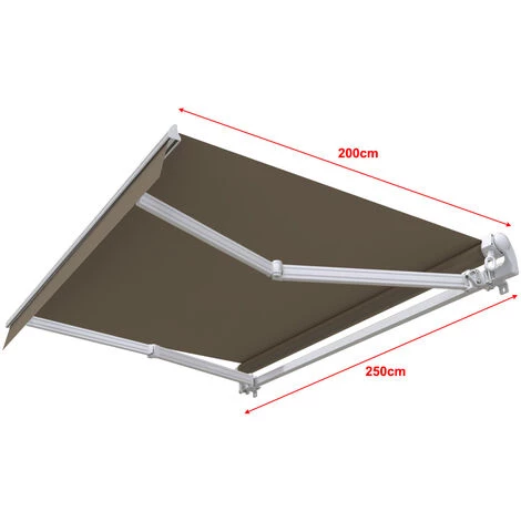 SUNNY INCH ® Store Banne Manuel Monobloc Pour Terrasse - Taupe - Longueur 2.5 M Et Largeur 2 M - Taupe 5 SUNNY INCH ® Store Banne Manuel Monobloc Pour Terrasse - Taupe - Longueur 2.5 M Et Largeur 2 M - Taupe – Image 3