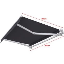 SUNNY INCH ® Store Banne Manuel Monobloc Pour Terrasse - Gris Anthracite - Longueur 2.5 M Et Largeur 2 M - Gris Anthracite -Tente de réception Soldes 3409752 3