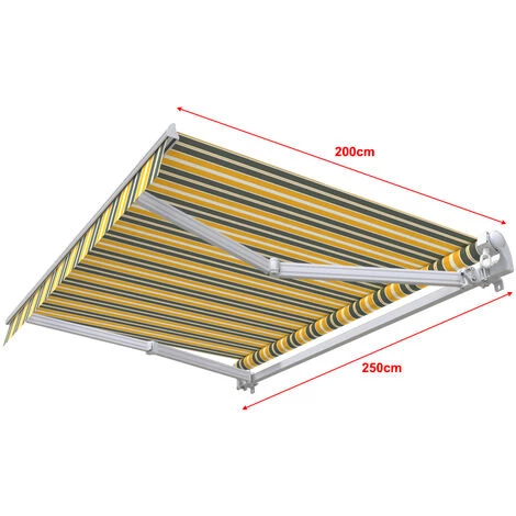 SUNNY INCH ® Store Banne Manuel Monobloc Pour Terrasse - Gris Jaune - Longueur 2.5 M Et Largeur 2 M - Gris Jaune 5 SUNNY INCH ® Store Banne Manuel Monobloc Pour Terrasse - Gris Jaune - Longueur 2.5 M Et Largeur 2 M - Gris Jaune - Image 3