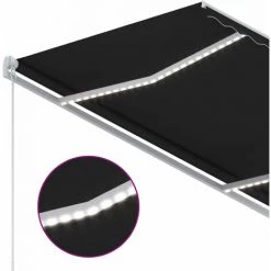 ASUPERMALL Auvent Manuel Retractable Avec LED 300x250 Cm Anthracite -Tente de réception Soldes 34546707 5