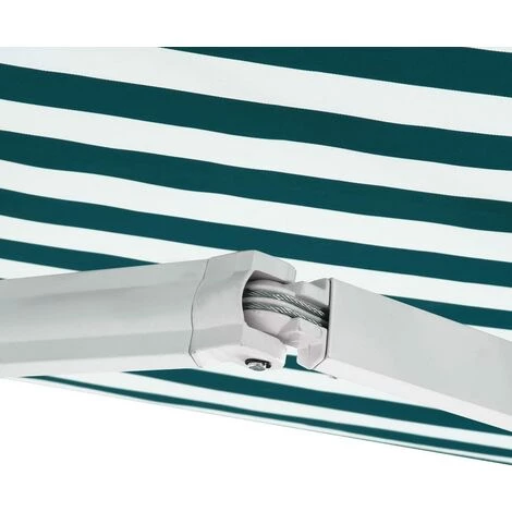 COSTWAY Store Banne De Balcon Rétractable 2,5 X 2M Avec Tissu Résistant Aux UV Et à L'Eau,Cadre En Aluminium Pour Terrasse Rayures Bleues 7 COSTWAY Store Banne De Balcon Rétractable 2,5 X 2M Avec Tissu Résistant Aux UV Et à L'Eau,Cadre En Aluminium Pour Terrasse Rayures Bleues - Image 5