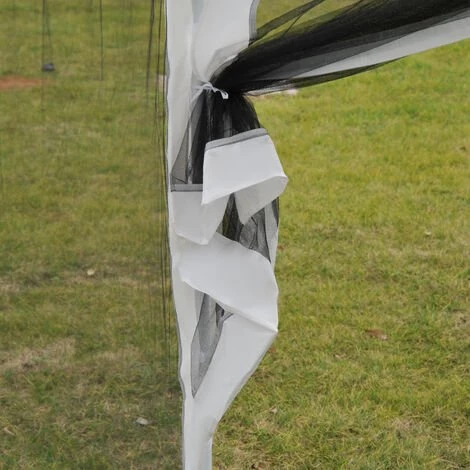 Outsunny Tonnelle Barnum Style Colonial Dim. 4L X 3l X 2,55H M 4 Moustiquaires Blanc Et Noir - Blanc 6 Outsunny Tonnelle Barnum Style Colonial Dim. 4L X 3l X 2,55H M 4 Moustiquaires Blanc Et Noir - Blanc – Image 4