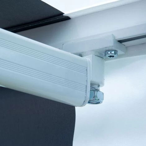 BENEFFITO BOCARAY - Store Banne Rétractable - Toile Polyester Déperlante Haute Densité - Protection Anti-UV - Ouverture Et Fermeture Manuelle Avec Manivelle - BLANC GRIS Rayé - 2,95x2,5M 7 BENEFFITO BOCARAY - Store Banne Rétractable - Toile Polyester Déperlante Haute Densité - Protection Anti-UV - Ouverture Et Fermeture Manuelle Avec Manivelle - BLANC GRIS Rayé - 2,95x2,5M - Image 5