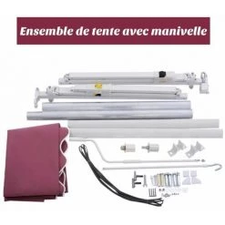 GOPLUS Store Banne Auvent Manuel Rétractable Avec Manivelle En Aluminium Et Polyester, Imperméable, Résistant Aux UV, Pour Terrasse, Bistro, Balcon, Imperméable,300X250CM (Bordeaux) 10 GOPLUS Store Banne Auvent Manuel Rétractable Avec Manivelle En Aluminium Et Polyester, Imperméable, Résistant Aux UV, Pour Terrasse, Bistro, Balcon, Imperméable,300X250CM (Bordeaux) -Tente de réception Soldes 34761224 4