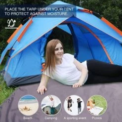 BETTERLIFE Tarre De Camping Imperméable De La Tente De Camping, 4 En 1 Empreinte De Tente Multifonctionnelle Pour Le Camping Randonnée Sur La Tache De Survie, Compact Léger (90 * 210 Cm) -Tente de réception Soldes 34835106 3