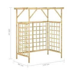 ASUPERMALL Pergola De Jardin Pour Poubelles Doubles Bois De Pin Impregne -Tente de réception Soldes 34967094 5