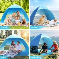 Kueatily Tente Escamotable , Tente De Camping De Plage, Tente Pliable Extérieure Légère Et Imperméable Aux UV Comme Protection Solaire Pour Les Enfants, La Famille Et Le Chien Sur La Plage Du Jardin -Tente de réception Soldes 35021163 3