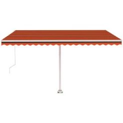 Auvent Manuel Rétractable Sur Pied 450x300 Cm Orange Et Marron VidaXL 10 Auvent Manuel Rétractable Sur Pied 450x300 Cm Orange Et Marron VidaXL -Tente de réception Soldes 35098124 4