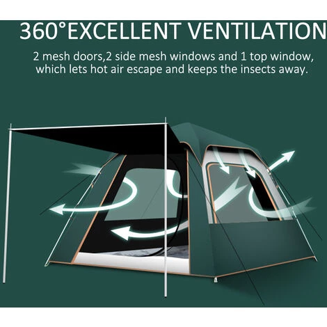 HAPPYSHOPPING Tente De Camping De Plage A Ouverture Rapide Entierement Automatique, Colle Argentee Bleu Ciel Version Basique 215*215*145cm - Colle Argentee Bleu Ciel Version Basique 215*215*145cm 5 HAPPYSHOPPING Tente De Camping De Plage A Ouverture Rapide Entierement Automatique, Colle Argentee Bleu Ciel Version Basique 215*215*145cm - Colle Argentee Bleu Ciel Version Basique 215*215*145cm – Image 3