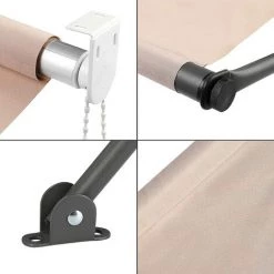 PEDY Store Banne Manuel,Auvent Balcon Résistant Aux UV Et Aux Intempéries,Auvent Rétractable Manuel,Hauteur Et Inclinaison Réglable,Protection Solaire Et Pluie,pour Jardin Rerrasse,Kaki，200x120cm -Tente de réception Soldes 35177921 3