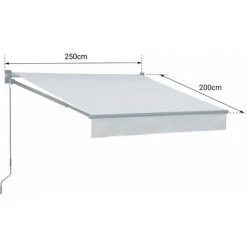 HAPPY GARDEN Toile Pour Store Banne SAULE 2,5 × 2m - Toile Grise - Gris -Tente de réception Soldes 35250045 3