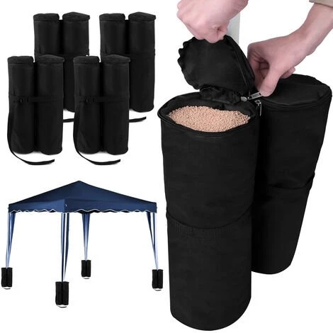 DEUBA Sacs De Lestage Pour Tonnelle Et Pavillon - 4 X 2 Sacs à Remplir - 60 Kg Max - Jardin - Tente De Réception 3 DEUBA Sacs De Lestage Pour Tonnelle Et Pavillon - 4 X 2 Sacs à Remplir - 60 Kg Max - Jardin - Tente De Réception