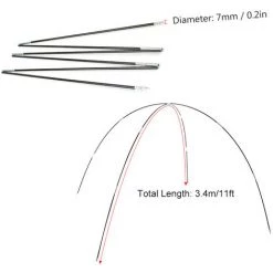 ASUPERMALL 1 Paire De Kit D'Arceaux De Tente De Camping En Fibre De Verre, Arceau De Tente Pliable De 3,4 M, Adapte Aux Tentes Pour Deux Personnes, Sans Sac De Rangement -Tente de réception Soldes 35496304 4